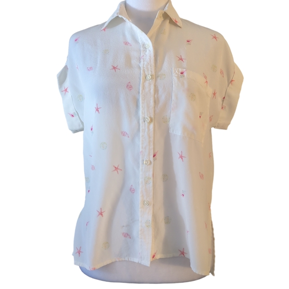 Rails blouse size xs color white with star and snail design - Picture 1 of 4